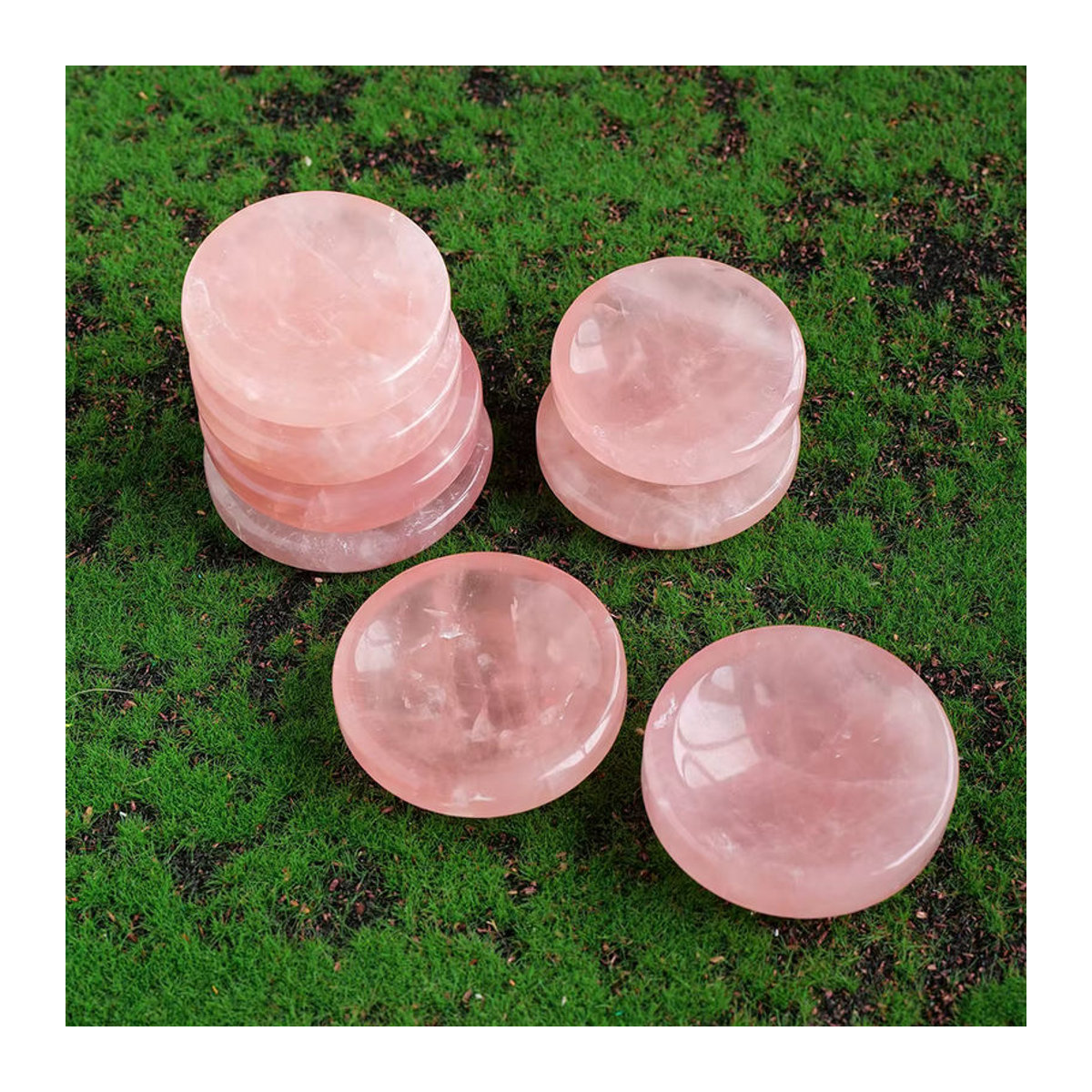 Runyangshi Rosenquarz Schale aus natürlichem rosa Kristall als dekoratives Heilstein-Ornament - Bild 6