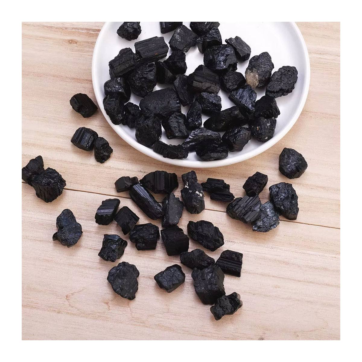 Runyangshi Schwarzer Turmalin Natürliche Rohsteine für Reiki und Dekoration 50 g - Bild 5