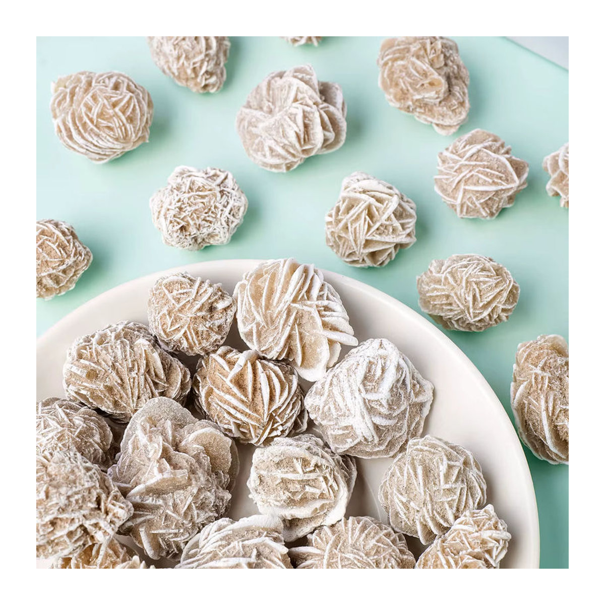 Runyangshi Wüstenrose Rohstein in Rosa und Beige, 50 g natürliche Kristall-Dekoration für DIY-Schmuck und Blumentöpfe - Bild 4