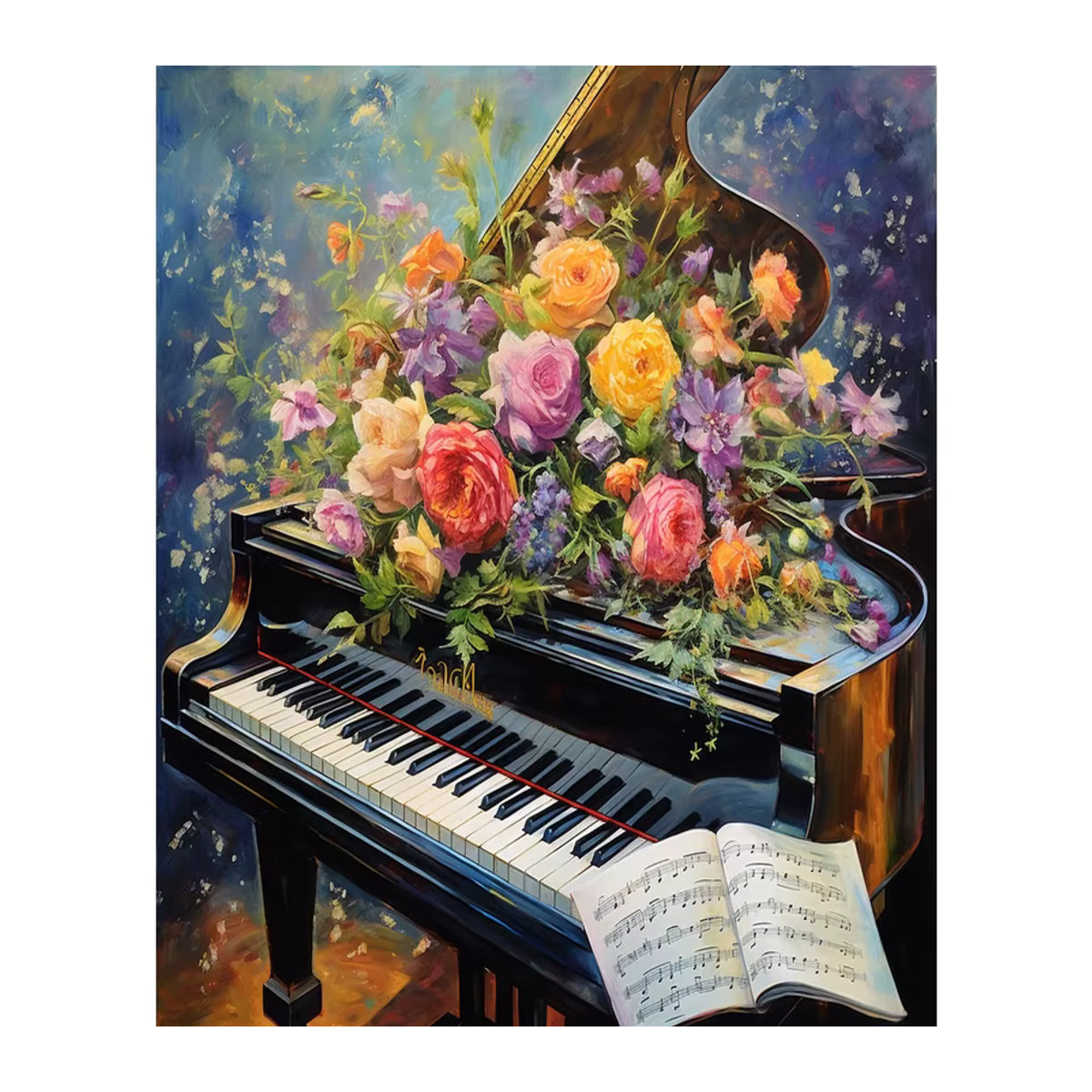 RUOPOTY Diamond Painting Kit Piano Pattern 5D DIY Diamond Embroidery Wandbild Mehrfarbig - Bild 5