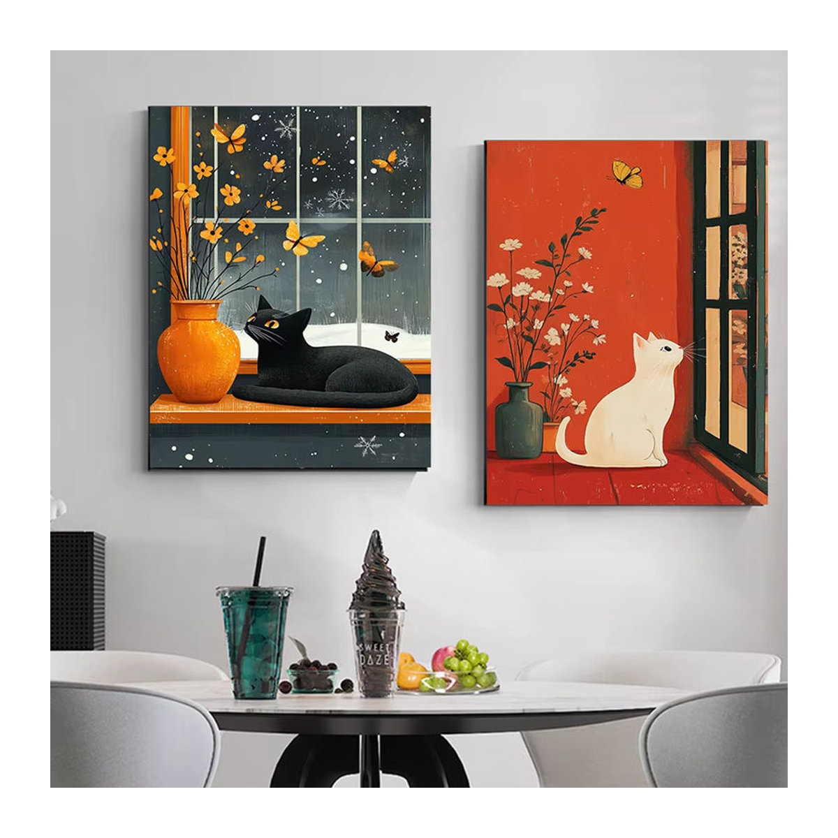 RUOPOTY Malen nach Zahlen Set Katze für Anfänger mit Acrylfarben, Mehrfarbig - Bild 1