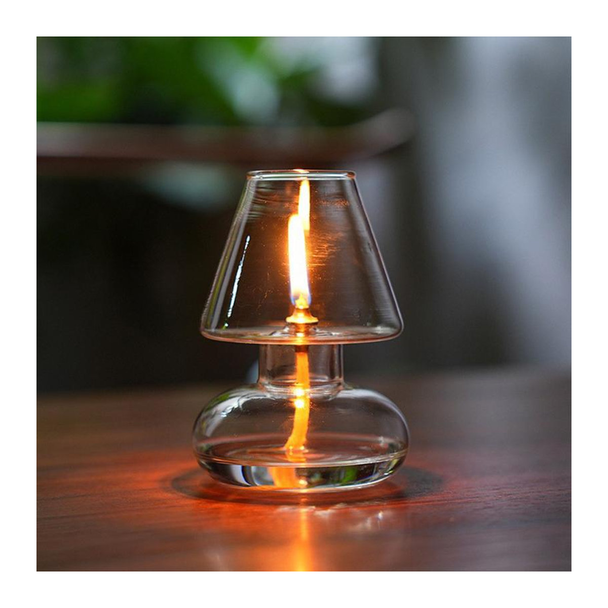 Rustikale Öllampe von 1HomeJoy im nordischen Stil mit Metallrahmen und transparentem Glasschirm, H x B x T: 13 x 4,2 x 4,2 cm - Bild 3