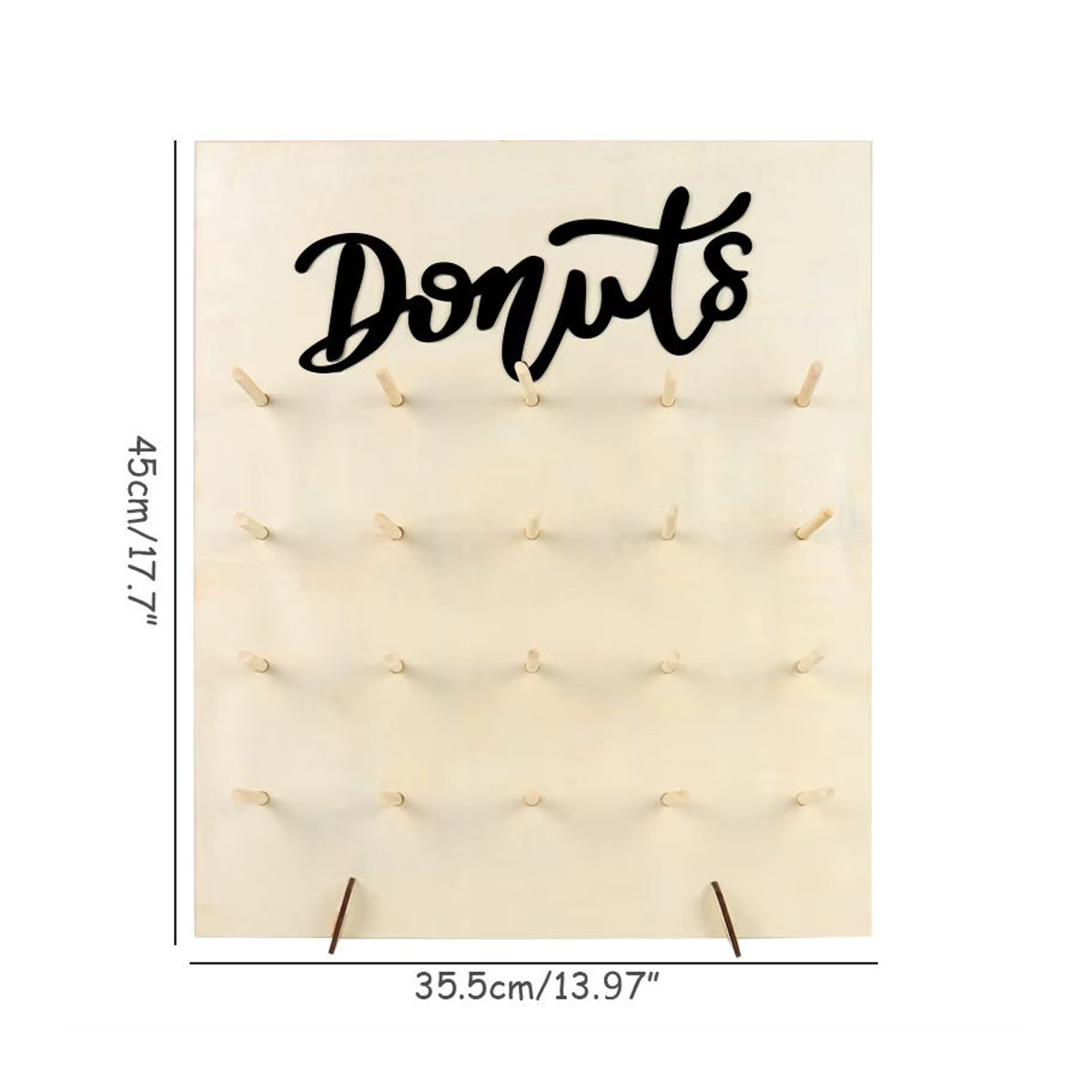 Rustikaler Donut-Wandständer aus Holz in Braun von cyuan für Hochzeit und Geburtstag - Bild 5