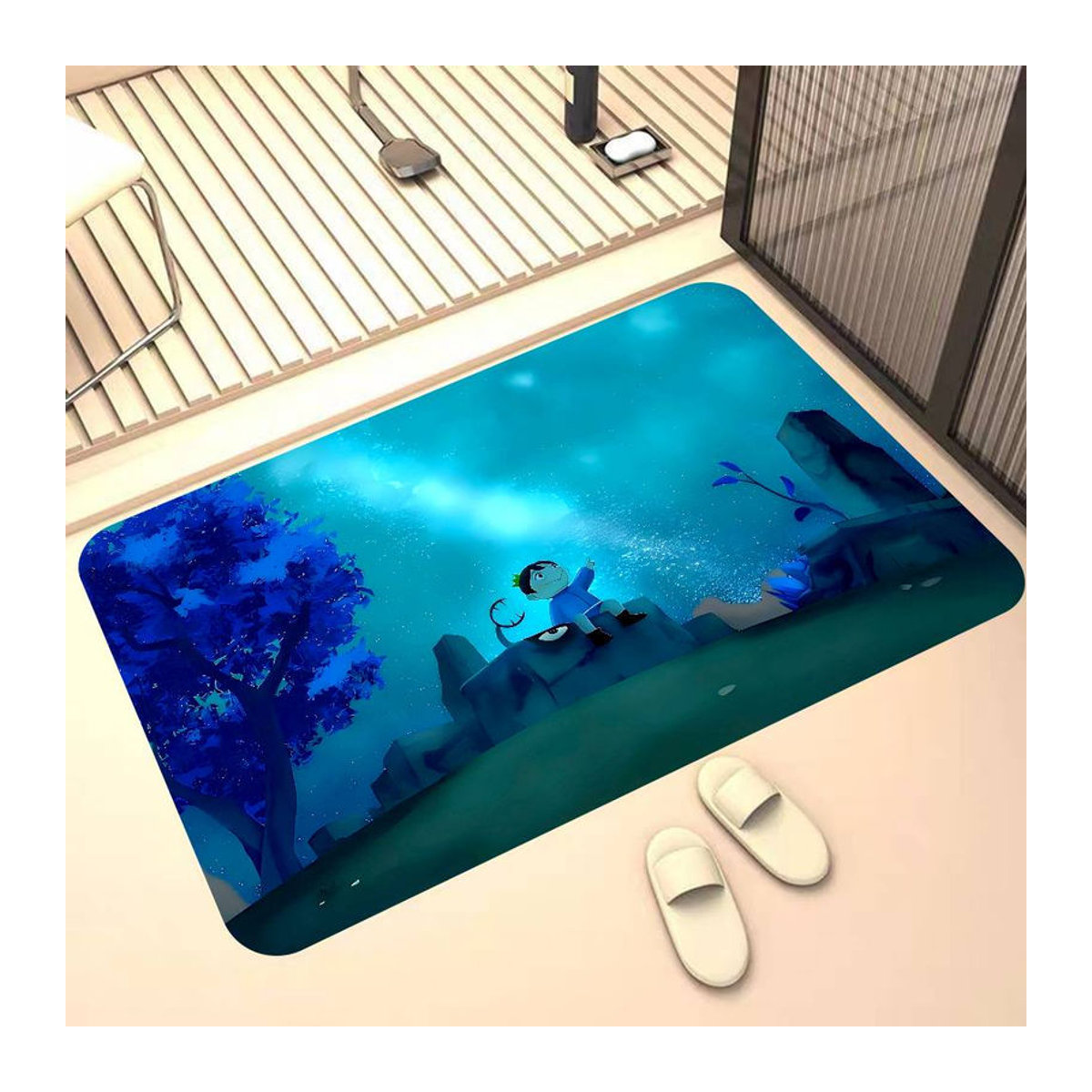 Rutschfeste Anime R-Ranking Of Kings Fußmatte aus Vliesstoff für Badezimmer, Schlafzimmer oder Wohnzimmer, B/T: 60 x 40 cm - Bild 2