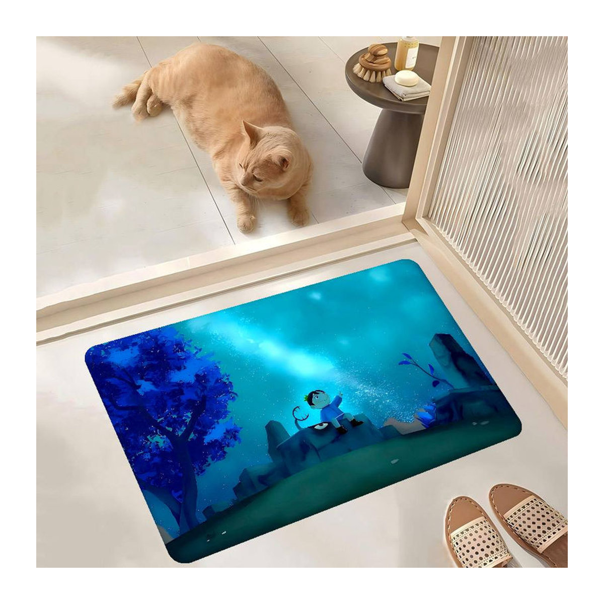 Rutschfeste Anime R-Ranking Of Kings Fußmatte aus Vliesstoff für Badezimmer, Schlafzimmer oder Wohnzimmer, B/T: 60 x 40 cm - Bild 5