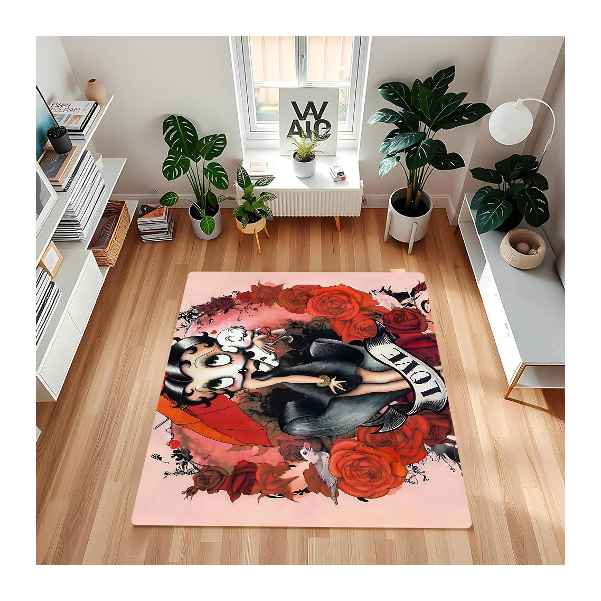 Rutschfeste B-Betty Boop Badematte im Retro-Design aus Vliesstoff, B/T: 40 x 60 cm - Bild 2