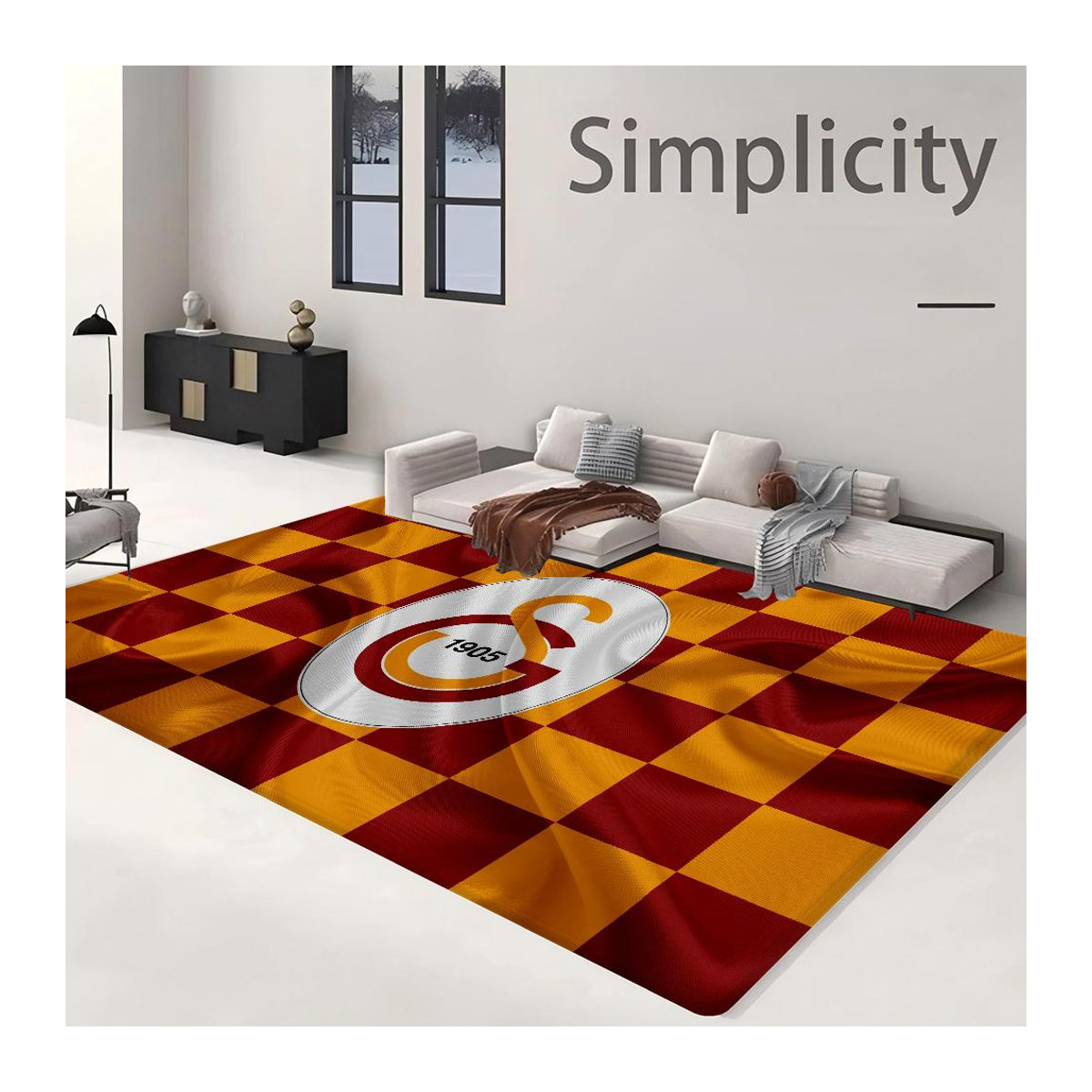 Rutschfeste Badezimmermatte mit 1905 Galatasaray Logo von Karpetti, weiche Fußmatte für Schlafzimmer und Waschküche, B/T: 40 x 120 cm - Bild 3