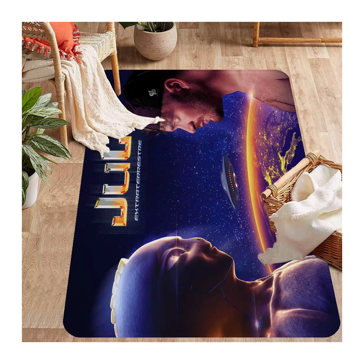 Rutschfeste Bodenmatte im Retro-Design mit Rapper JuL C'est Pas Des Motiv für Wohnzimmer und Küche - Bild 3