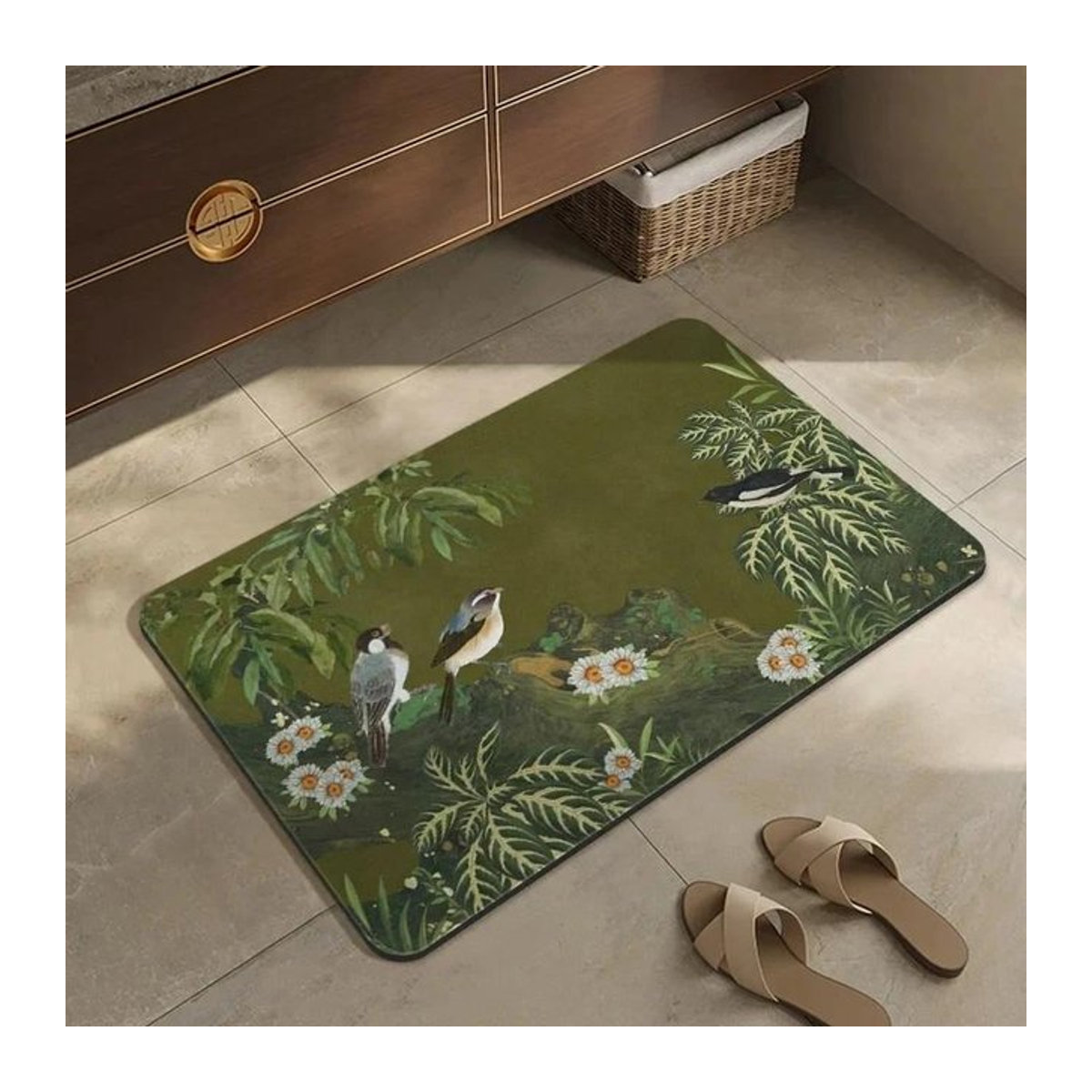 Rutschfeste Design-Fußmatte von Lodestar für das Badezimmer, B/B/H: 50 x 30 cm - Bild 1