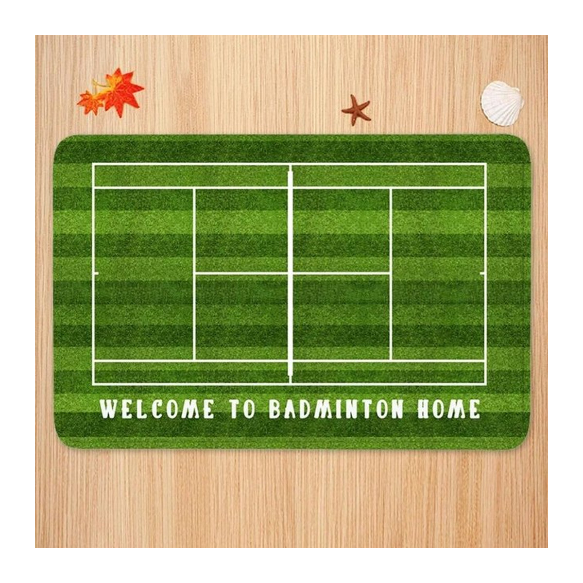 Rutschfeste Fußmatte mit Tennisplatzmuster für Bad, Küche, Balkon und Wohnbereich, B/T: 60 x 40 cm - Bild 1
