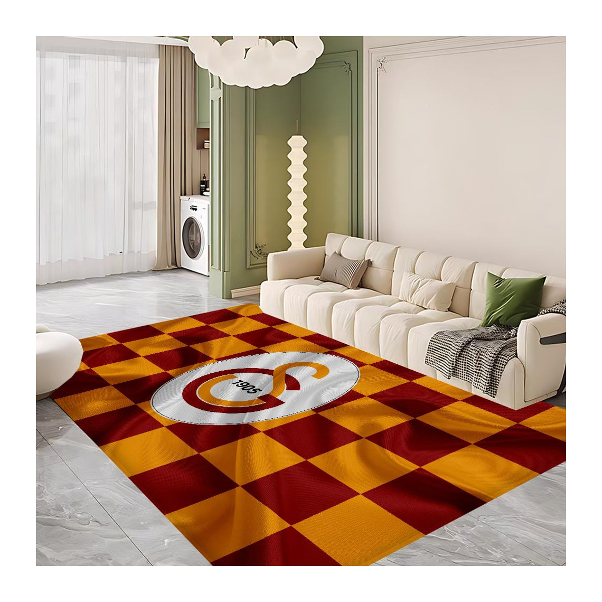 Rutschfeste Galatasaray Logo Fußmatte für Badezimmer und Schlafzimmer B/B: 100 x 150 cm - Bild 1