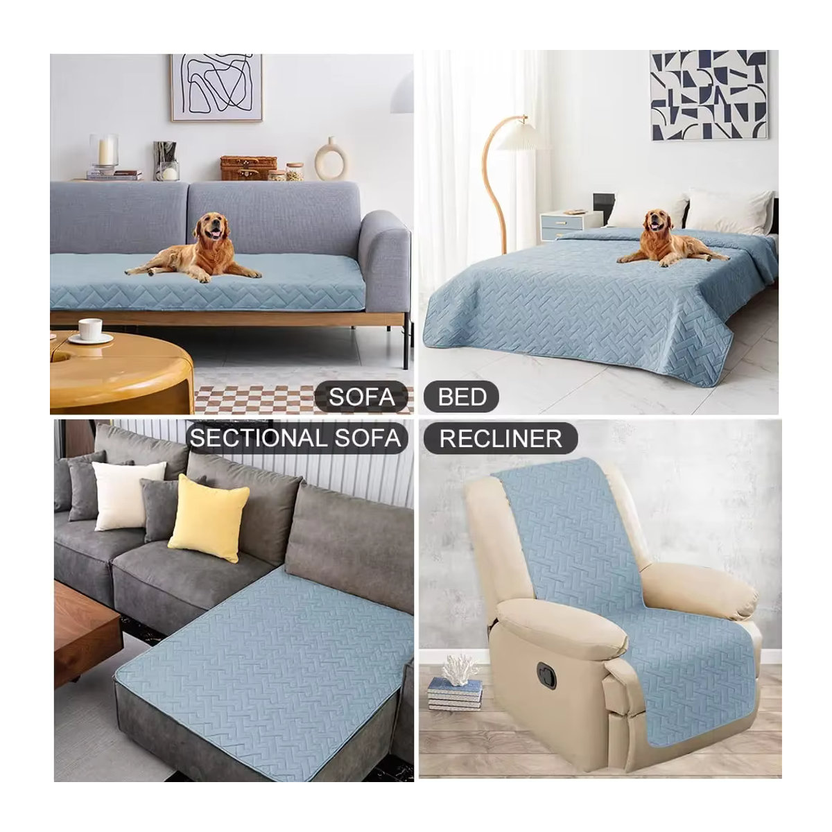 Rutschfeste Hundebettdecke und Haustierdecke in Schwarz als Matratzenschoner und Sofa-Schutzmatte für Couch und Auto - Bild 2