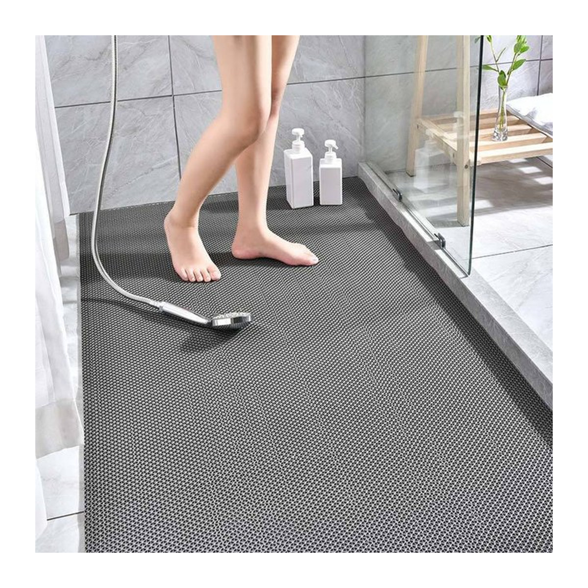 Rutschfeste Trebalena Fußmatte aus PVC in Rot für Küche, Badezimmer und Außenbereich, wasserdicht und schmutzabweisend - Bild 1