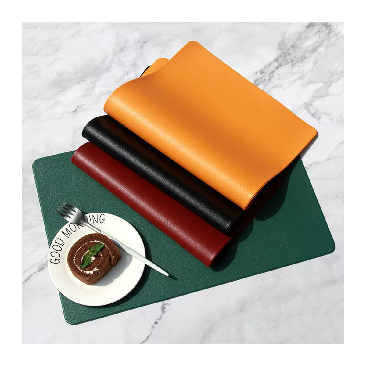 Rutschfeste und wärmeisolierende Esszimmermatte aus PVC-Schaum in Weiß, wasserdichte Tischmatte für Haushalt und Gastronomie - Bild 3