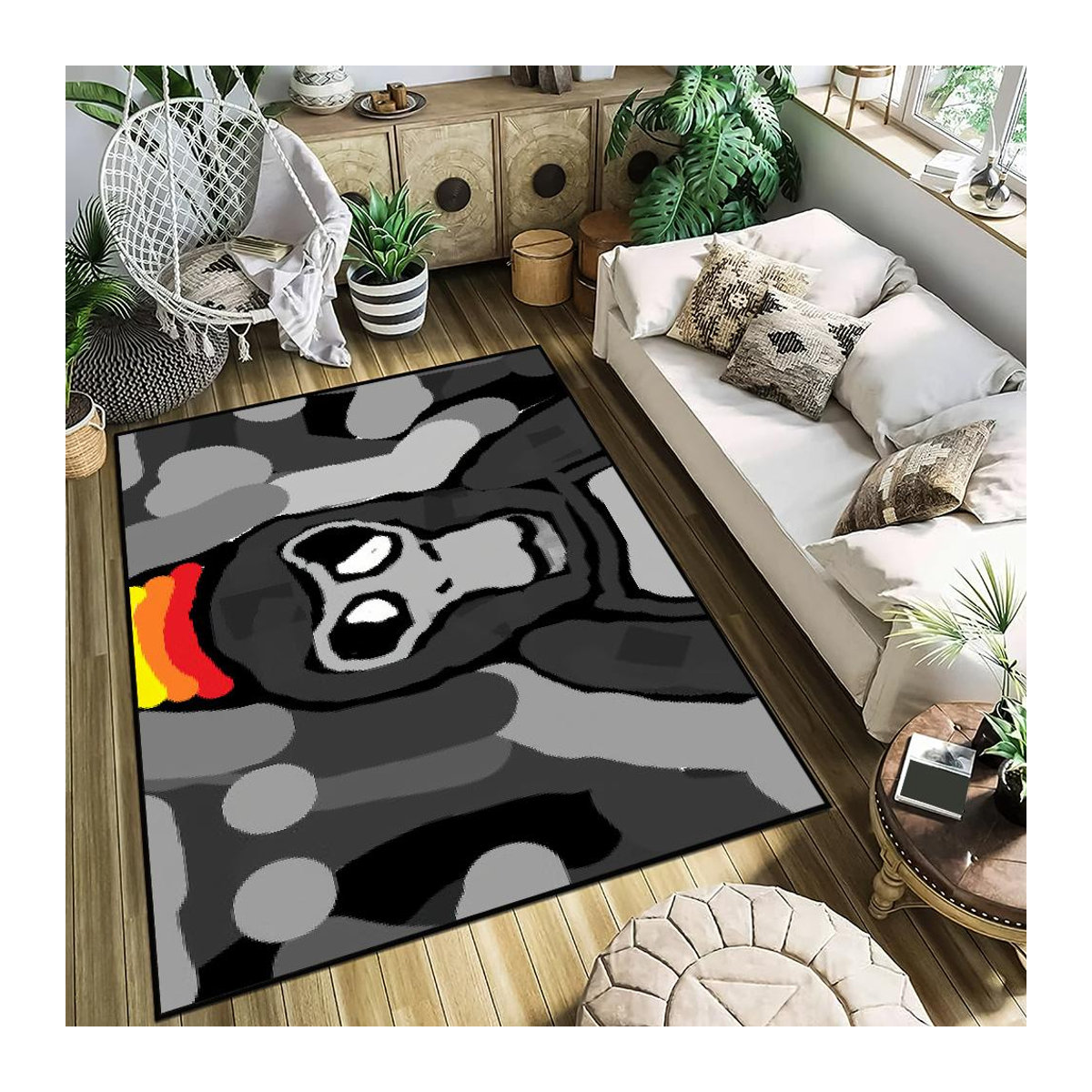 Rutschfeste und waschbare Fußmatte von Karpetti mit Gorilla-Motiv für Eingang, Küche oder Wohnzimmer B/B: 100 x 150 cm - Bild 1