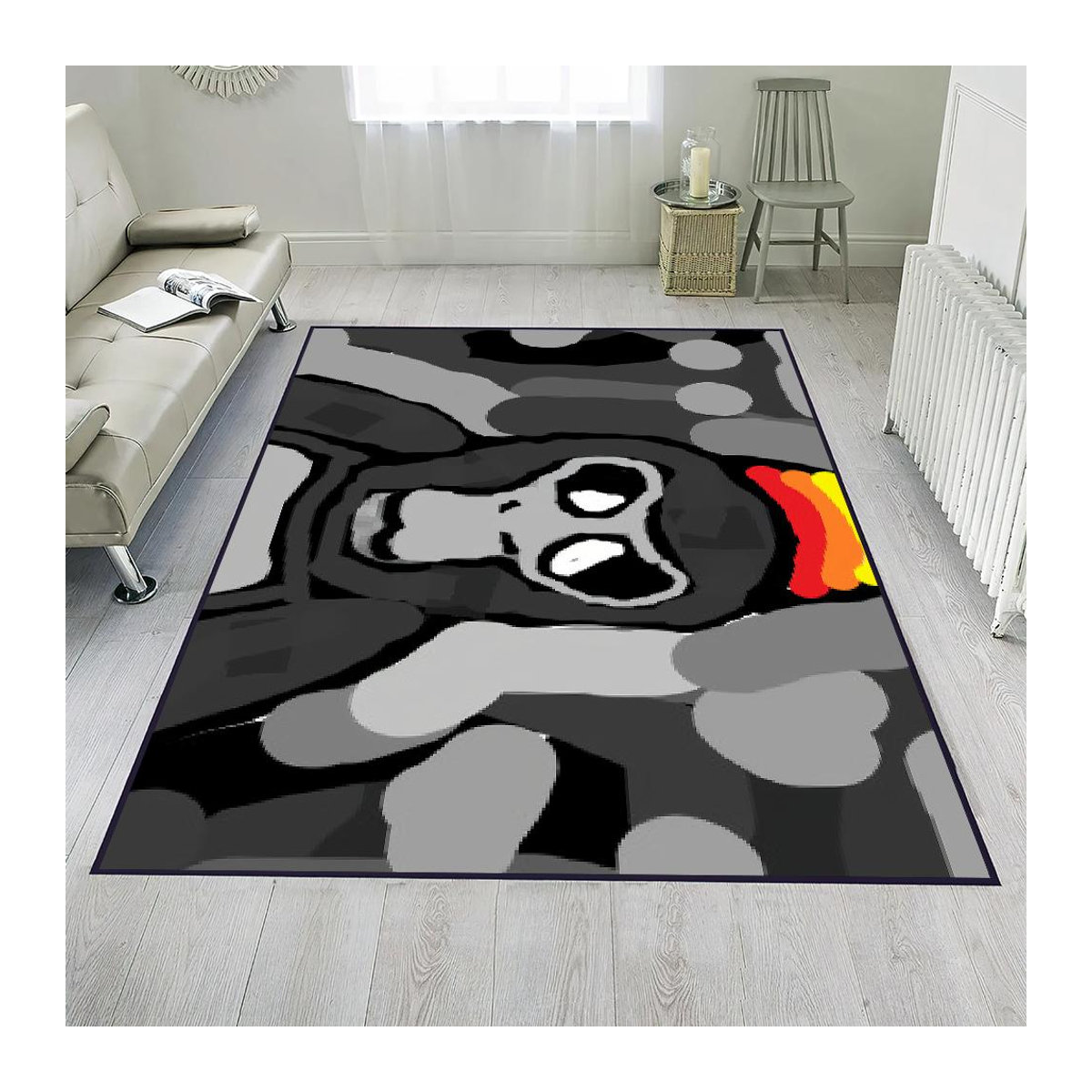 Rutschfeste und waschbare Fußmatte von Karpetti mit Gorilla-Motiv für Eingang, Küche oder Wohnzimmer B/B: 100 x 150 cm - Bild 4