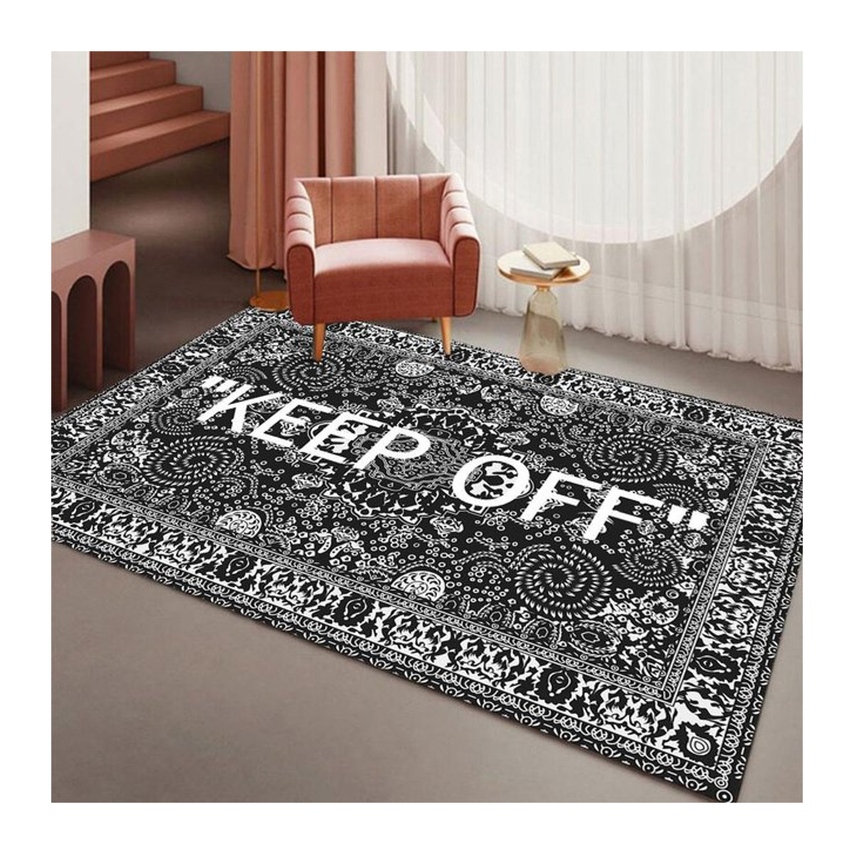 Rutschfeste und wasserabsorbierende Teppichmatte für Wohnzimmer und Schlafzimmer, fleckenresistent, B/B: 80 x 120 cm - Bild 1