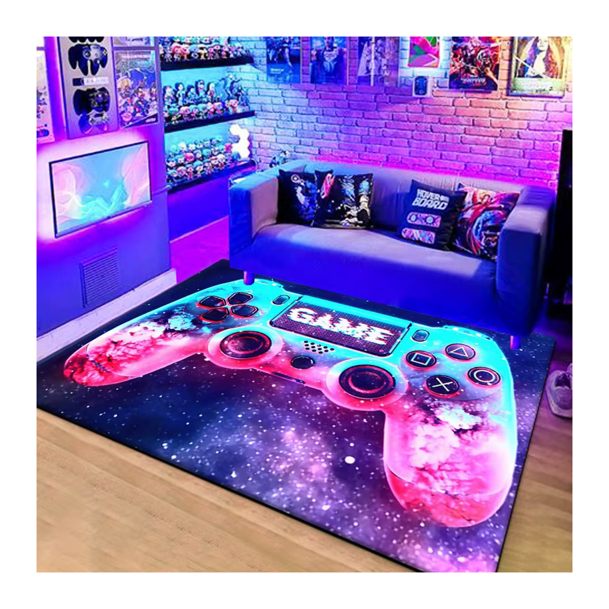 Rutschfester 3D-Spielekonsolen-Controller-Teppich für Wohnzimmer und Kinderzimmer als dekorative Krabbelmatte oder Fußmatte - Bild 2