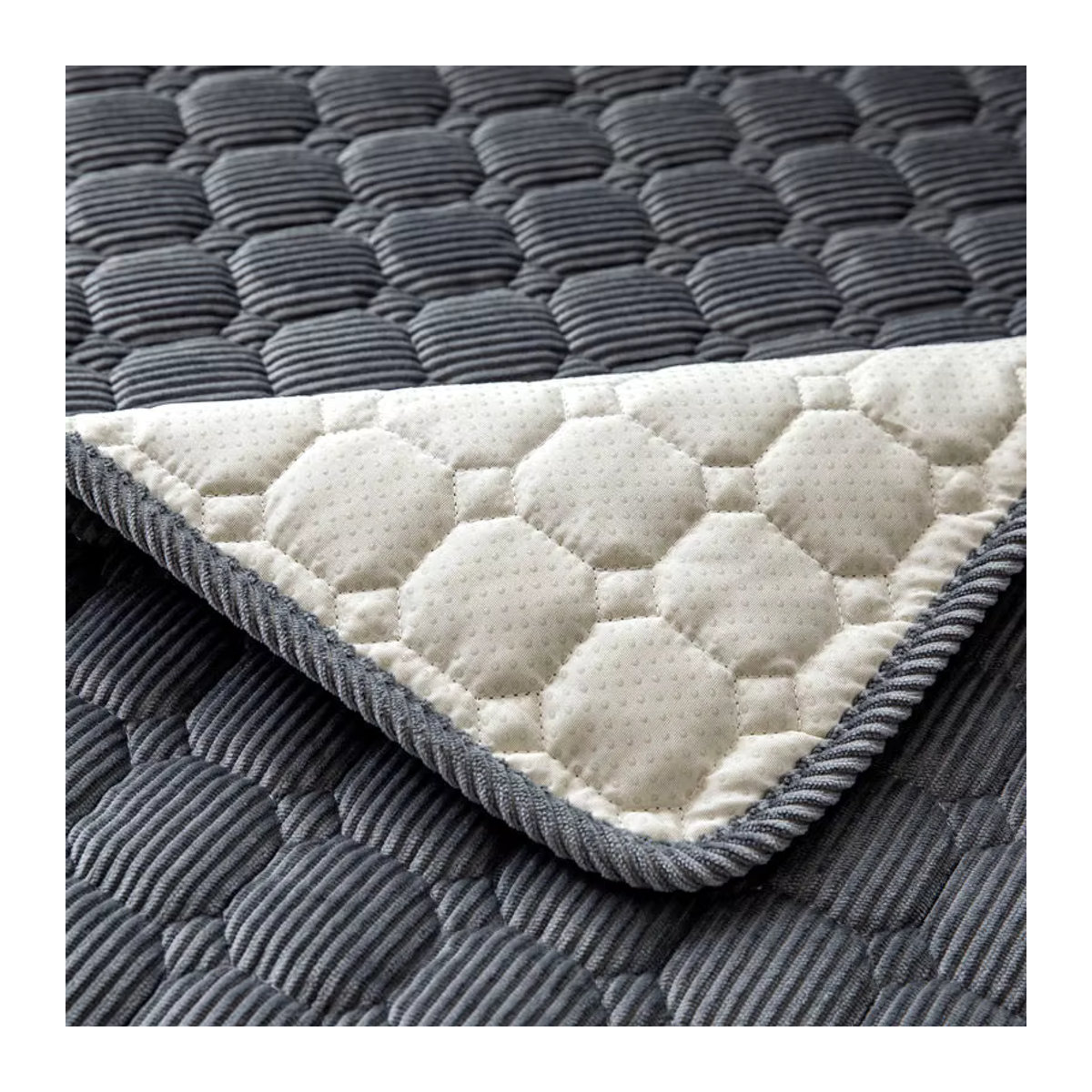 Rutschfester Plüsch Sofa Bezug von Jingyan Xijie in Grün oder Grau für dein Wohnzimmer - Bild 4