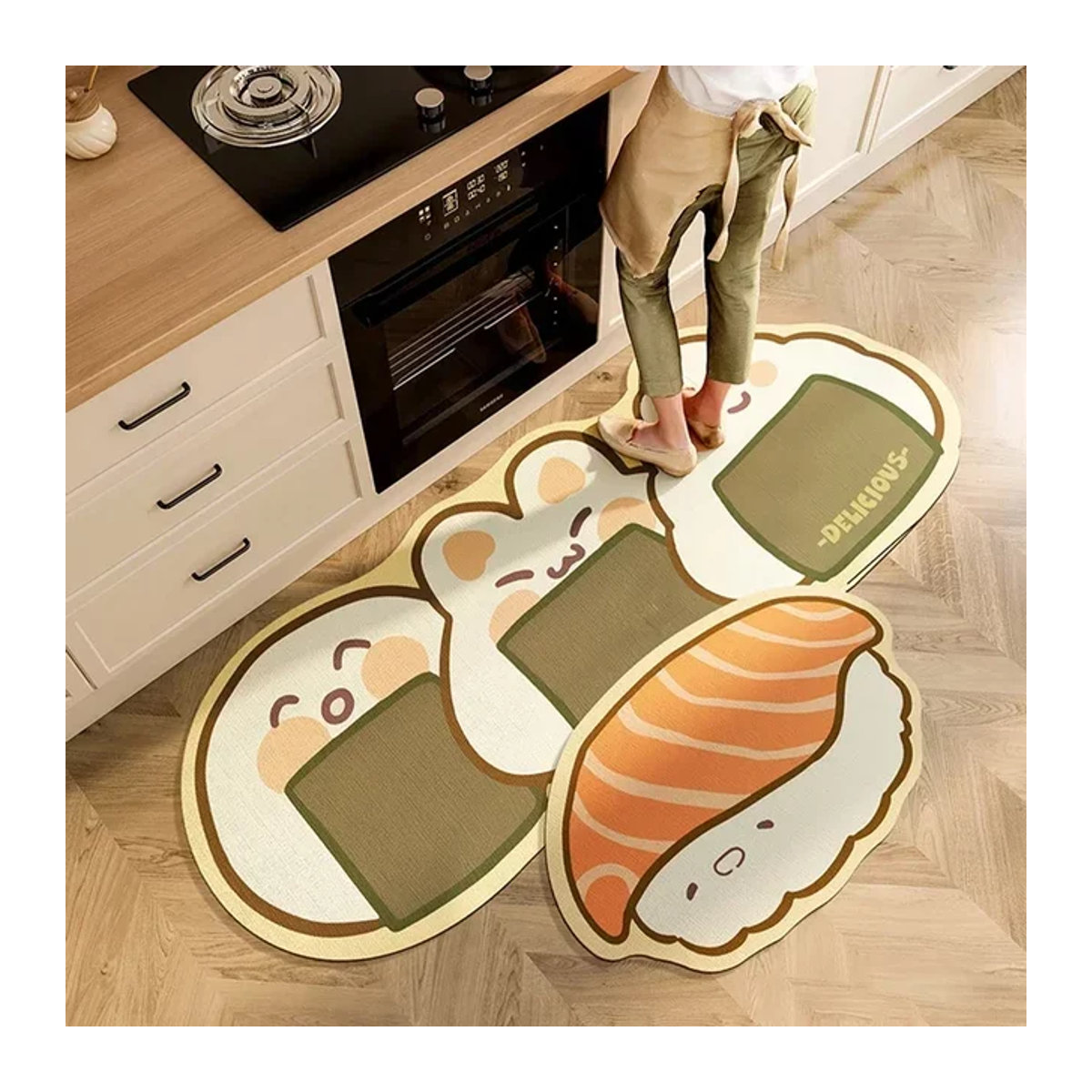 Rutschfester Sushi-Küchenteppich als dekorative Fußmatte für Wohnzimmer, Schlafzimmer und Flur - Bild 1