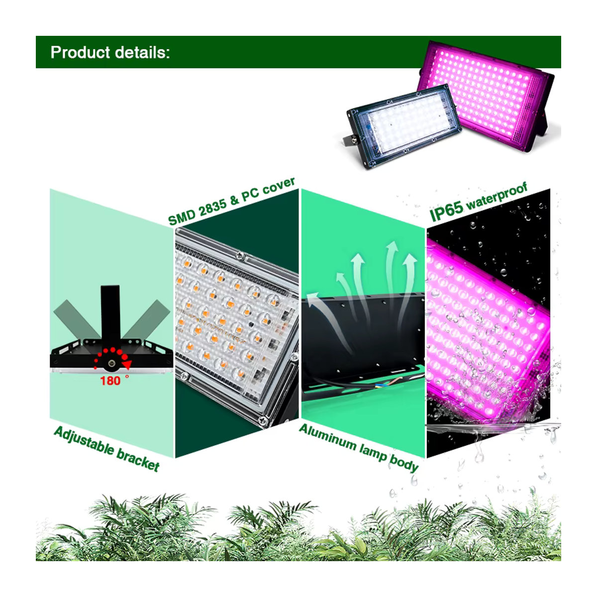 RXMAX LED-Pflanzenlampe Vollspektrum Phyto-Lampe mit Steuerstecker für Indoor-Grow-Zelt, 100W, Grow Light - Bild 3