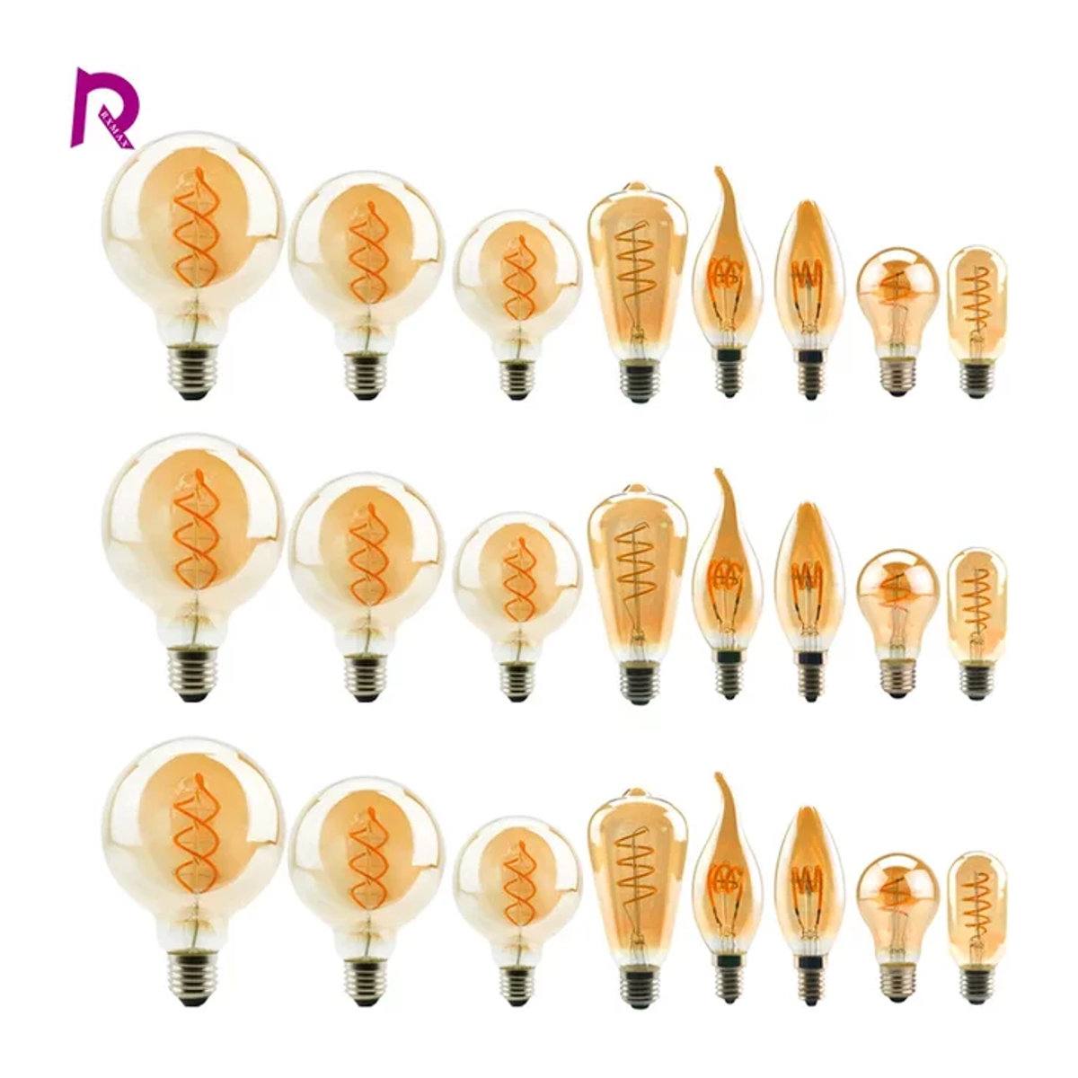 RXMAX Retro LED-Edison-Lampe E27 mit Spiral-Glühfaden, dimmbar, 4W, warmweiß 2200K - Bild 1