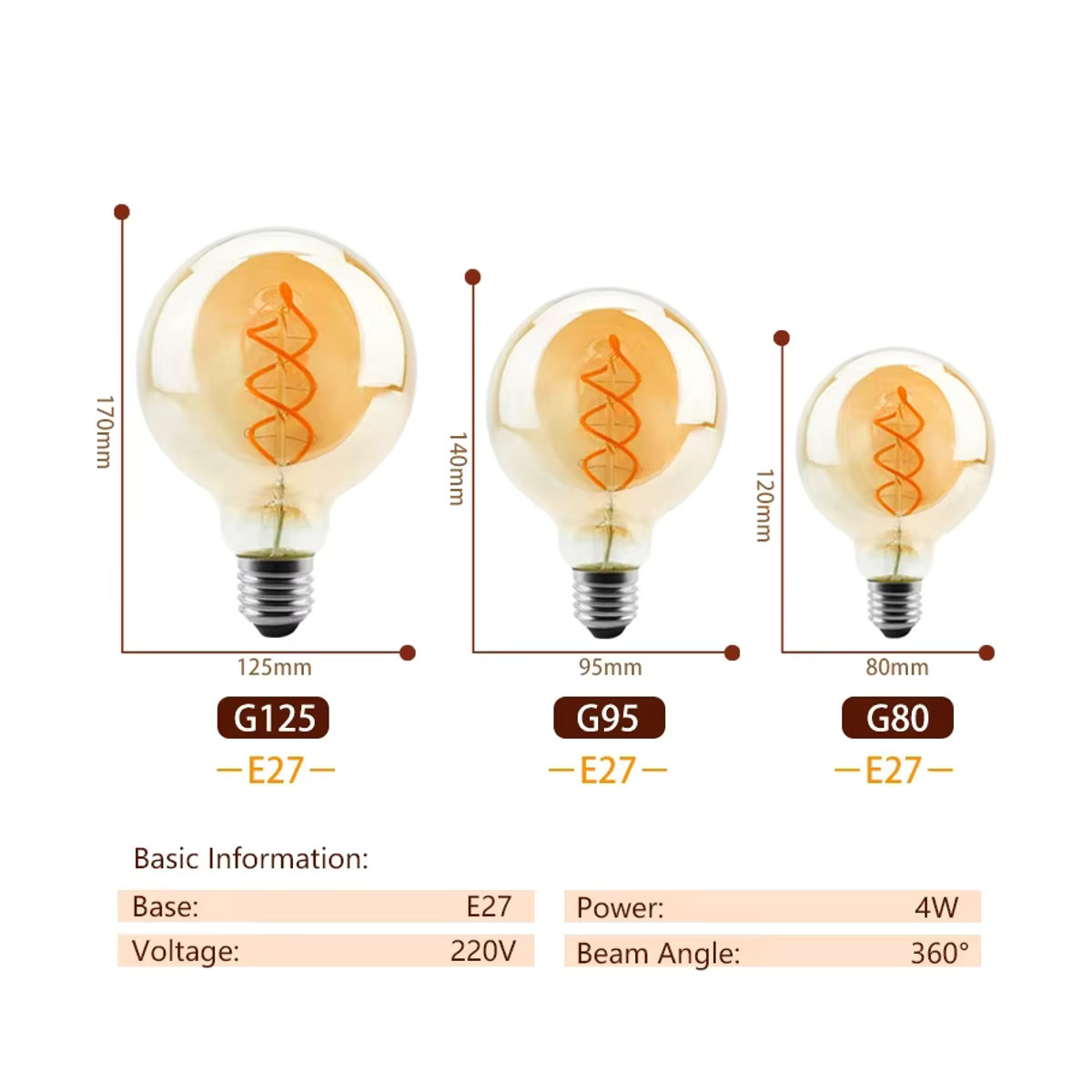 RXMAX Retro LED-Edison-Lampe E27 mit Spiral-Glühfaden, dimmbar, 4W, warmweiß 2200K - Bild 2