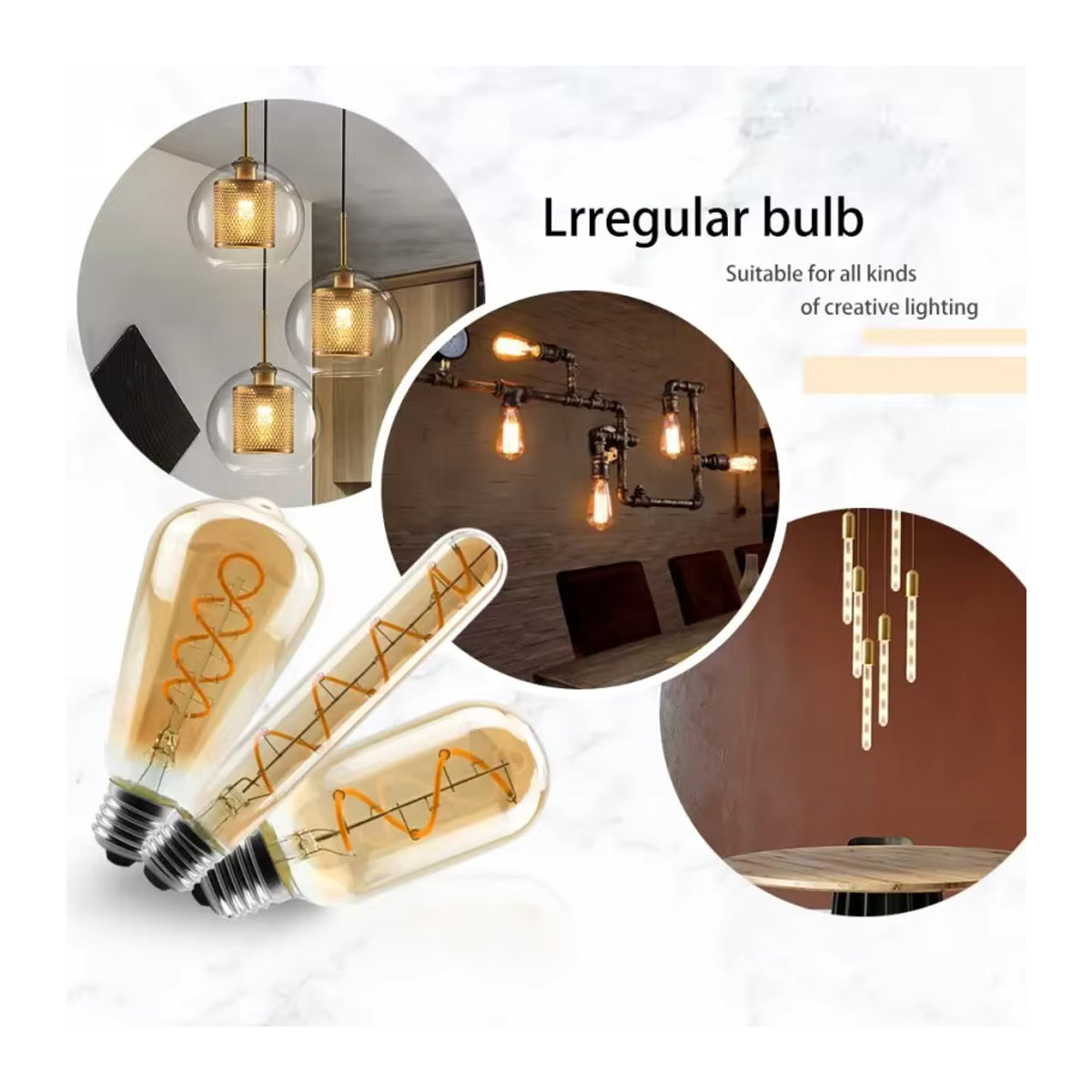 RXMAX Retro LED-Edison-Lampe E27 mit Spiral-Glühfaden, dimmbar, 4W, warmweiß 2200K - Bild 4