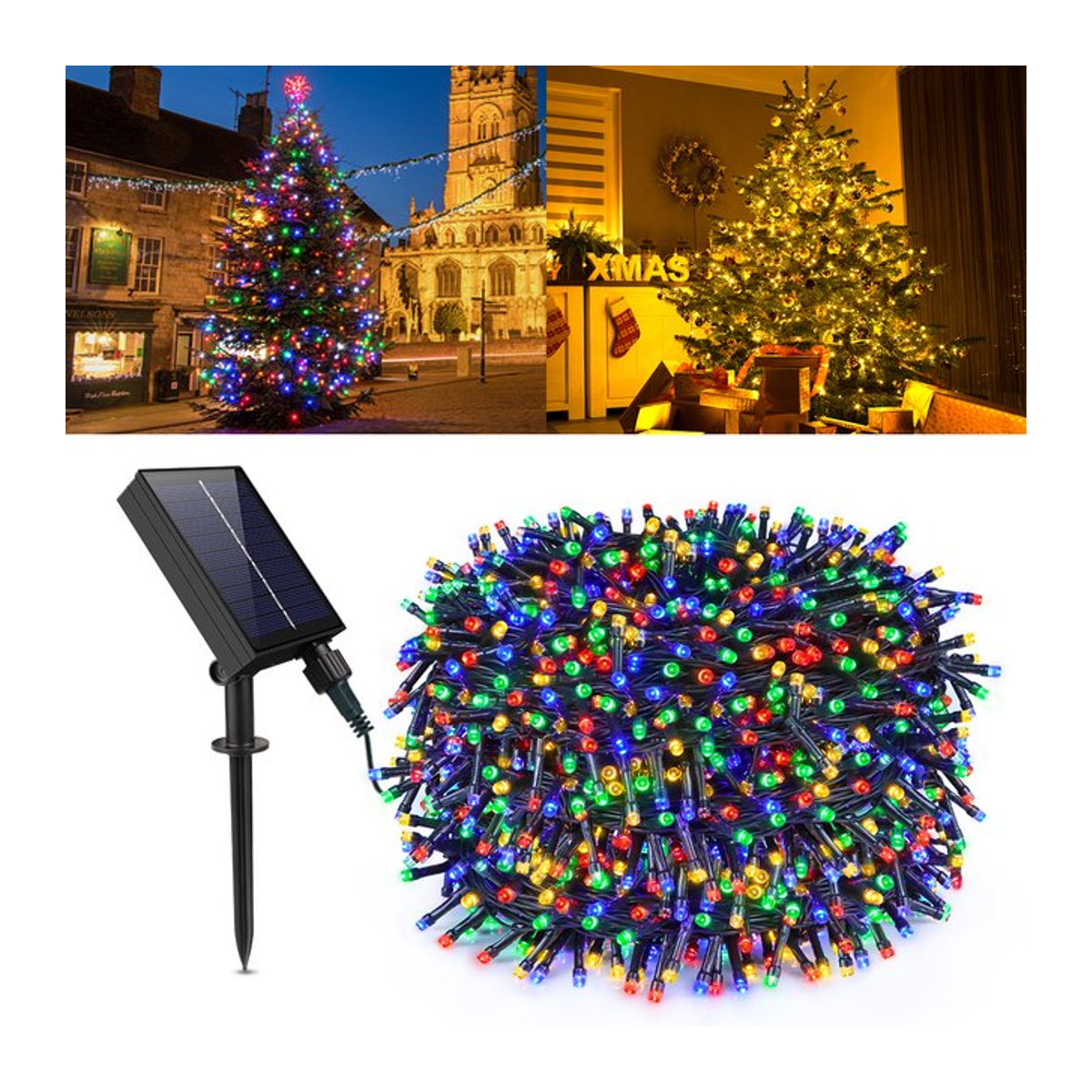 Rybakov Solar LED Lichterkette Bunt, Wasserdichte LED Streifen Girlande für Garten, Party und Dekoration - Bild 1