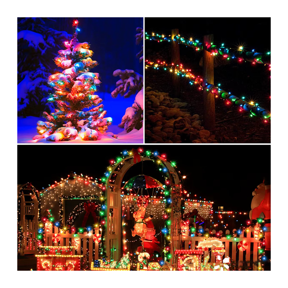 Rybakov Solar LED String Light Weihnachtsdekoration mit Dimmer und Fernbedienung für Garten und Außenbereich - Bild 3