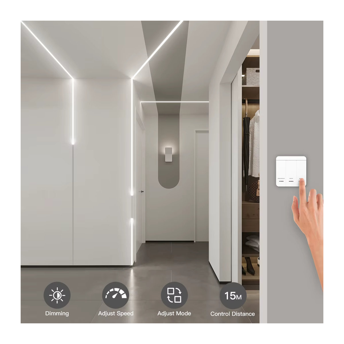 Rybakov WS2811 Intelligentes adressierbares Pixel LED-Streifenlicht Kit in Natural White für fließende Wasserdurchfluss-Effekte zur Dekoration von Wand, Decke und Schrank - Bild 3