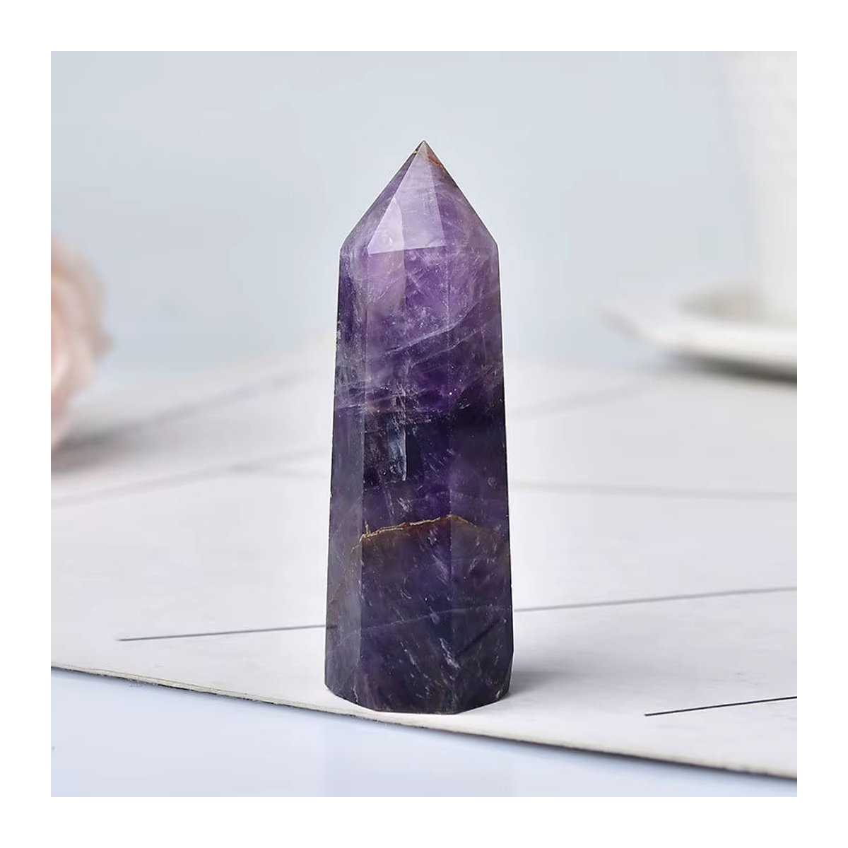 RYCRYSTAL Amethyst Kristall Pyramide in Lila als dekoratives Stein Ornament - Bild 4