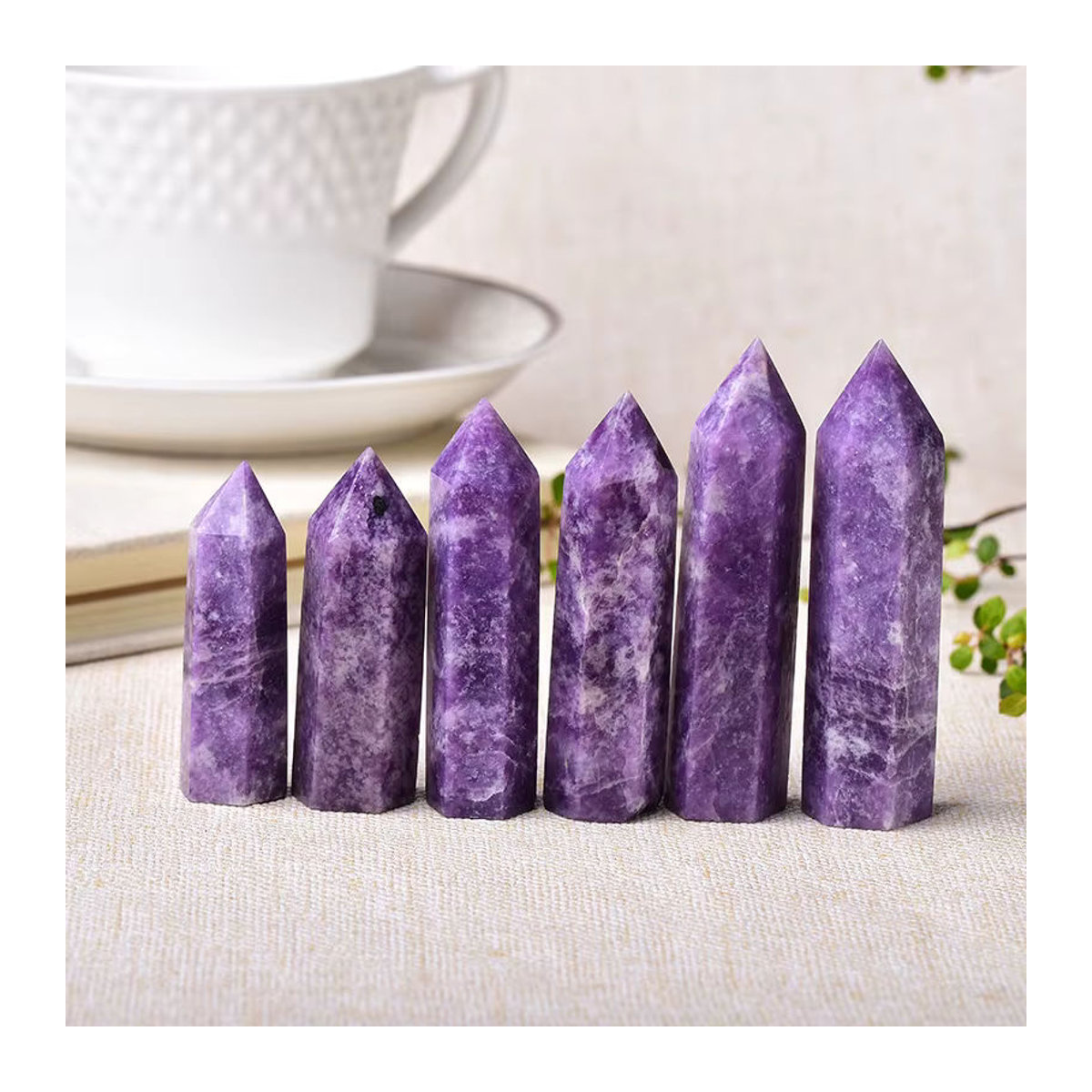 RYCRYSTAL Amethyst Quarz Obelisk Lila Kristallturm als Heilstein Ornament für Reiki und Wohnkultur - Bild 5