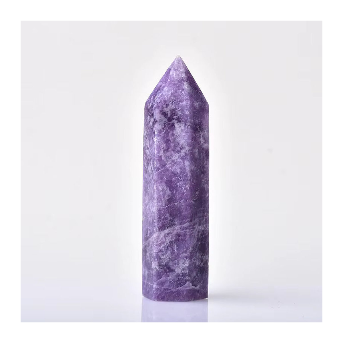 RYCRYSTAL Amethyst Quarz Obelisk Lila Kristallturm als Heilstein Ornament für Reiki und Wohnkultur - Bild 6
