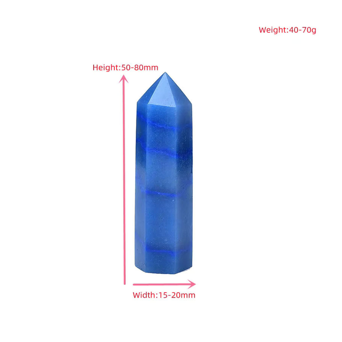 RYCRYSTAL Blauer Aventurin Obelisk aus Naturstein als dekoratives Kristall-Ornament in Blau - Bild 6