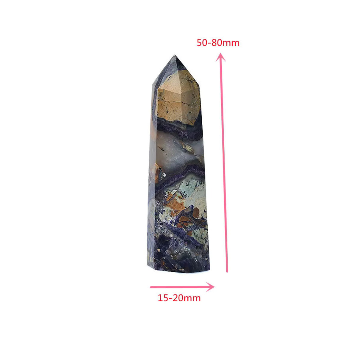 RYCRYSTAL Calcit Obelisk aus natürlichem Kristall in Mehrfarbig als geometrische Dekoration - Bild 4