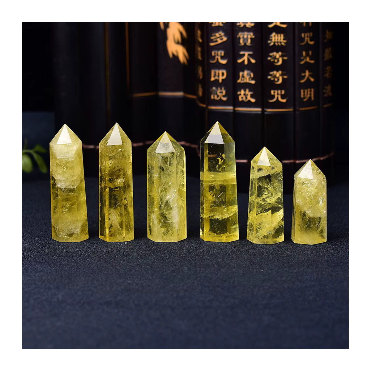 RYCRYSTAL Citrin Kristall Obelisk Gelber Quarz Heilstein als dekoratives Ornament - Bild 2