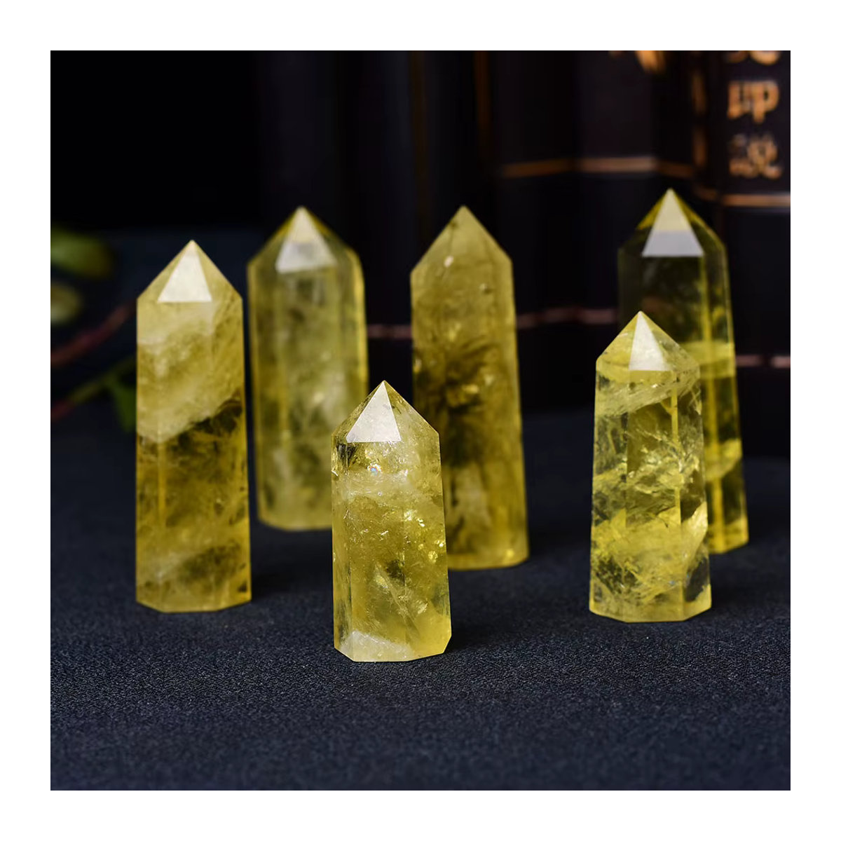 RYCRYSTAL Citrin Kristall Obelisk Gelber Quarz Heilstein als dekoratives Ornament - Bild 3