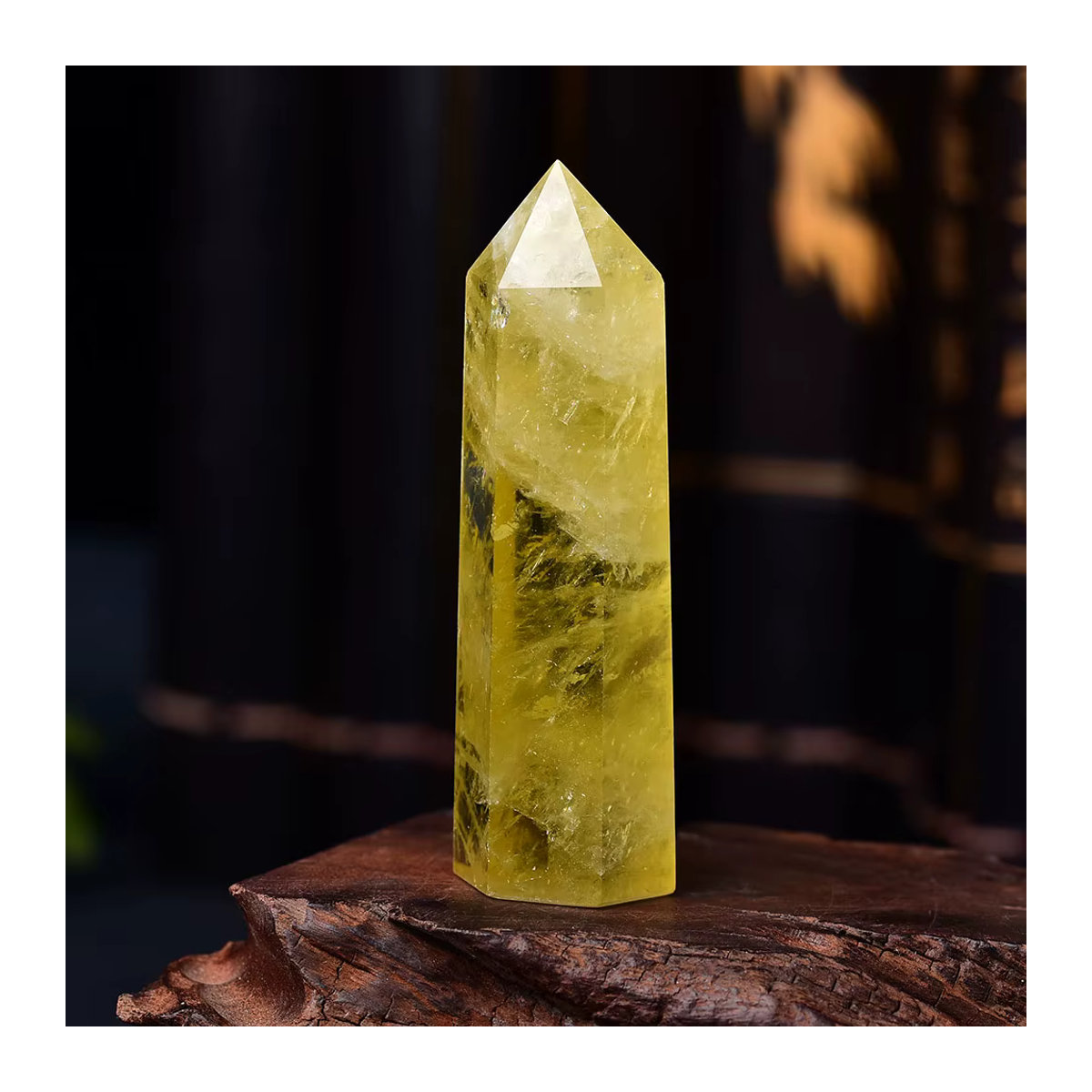RYCRYSTAL Citrin Kristall Obelisk Gelber Quarz Heilstein als dekoratives Ornament - Bild 4