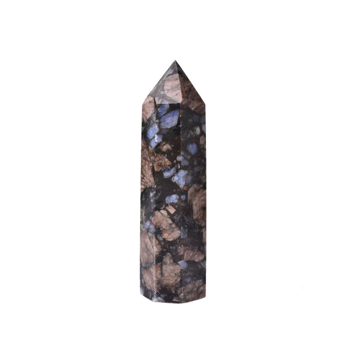RYCRYSTAL Glaukophan Stein Kristall Obelisk als dekoratives Heilungs-Ornament in Mehrfarbig - Bild 4