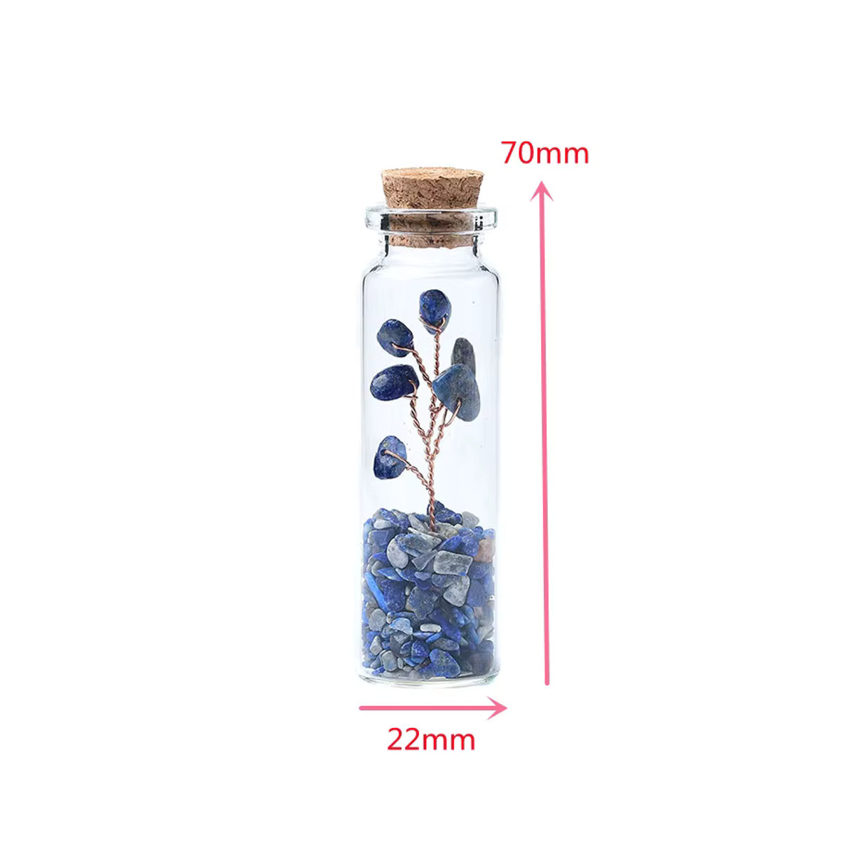 RYCRYSTAL Glücksbaum aus natürlichen polierten Kristallsteinen in einer Glasflasche, mehrfarbig, Bohemian Design - Bild 2