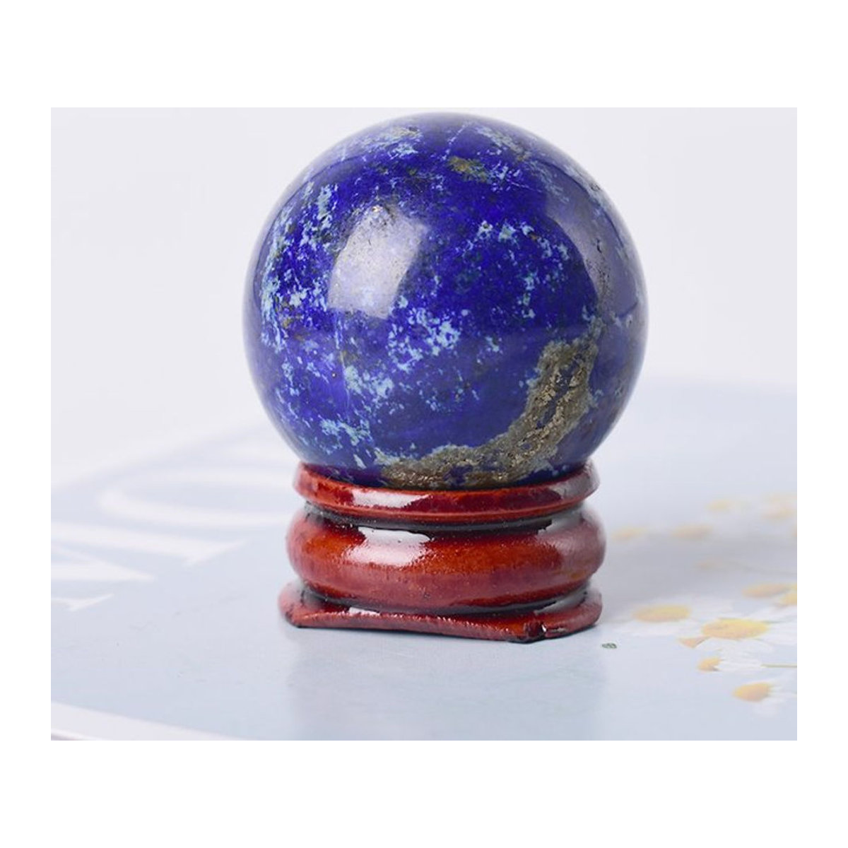 RYCRYSTAL Lapislazuli Kugel Blau, Natürlicher Edelstein für Meditation und Dekoration, Durchmesser: 3 cm - Bild 1