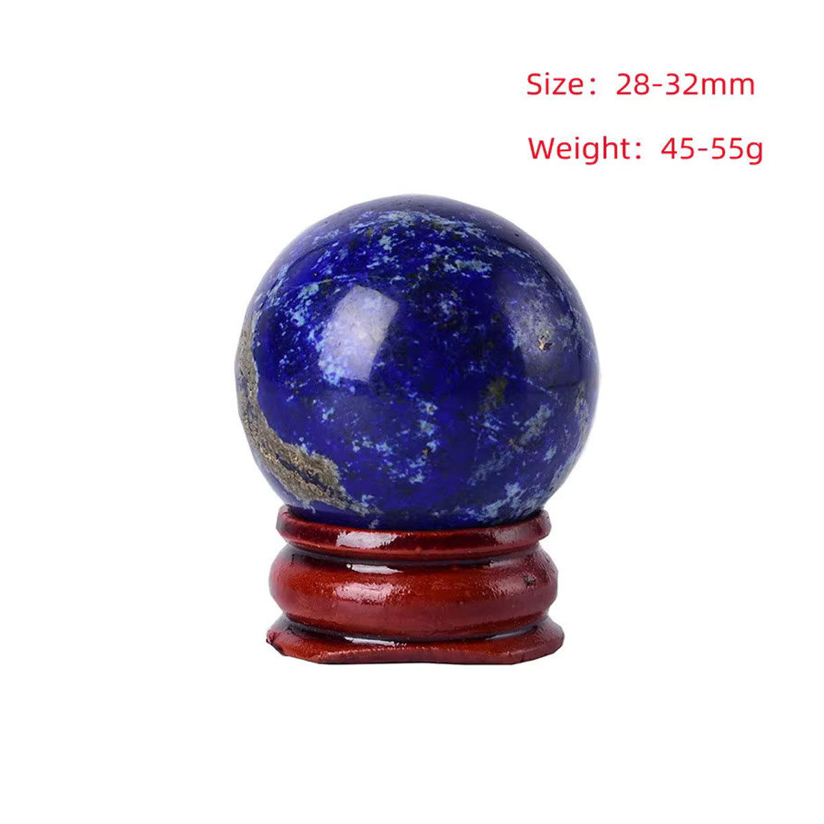 RYCRYSTAL Lapislazuli Kugel Blau, Natürlicher Edelstein für Meditation und Dekoration, Durchmesser: 3 cm - Bild 6