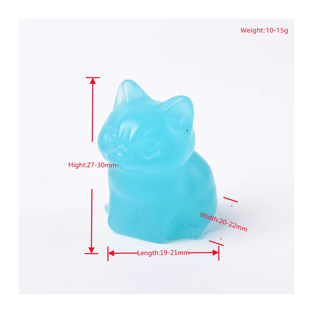 RYCRYSTAL Mini Katze Figur aus Naturstein, poliertes Stein-Tier in Gelb und Schwarz zur Dekoration - Bild 6