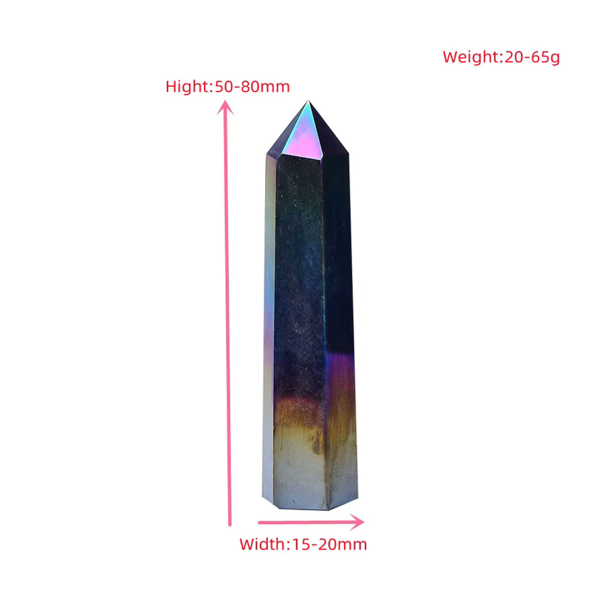 RYCRYSTAL Obsidian Kristall Obelisk als Heilstein und Dekoration in Weiß, Schwarz und Mehrfarbig, Höhe: 12 cm - Bild 5