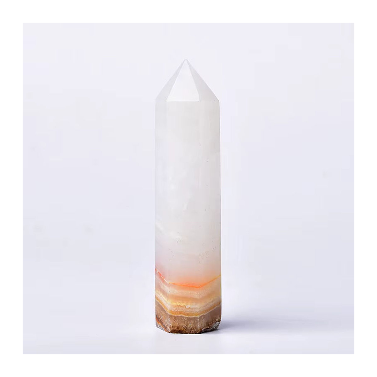 RYCRYSTAL Weißer Jade Obelisk aus natürlichem Kristall als Heilstein und Dekorationsobjekt - Bild 2