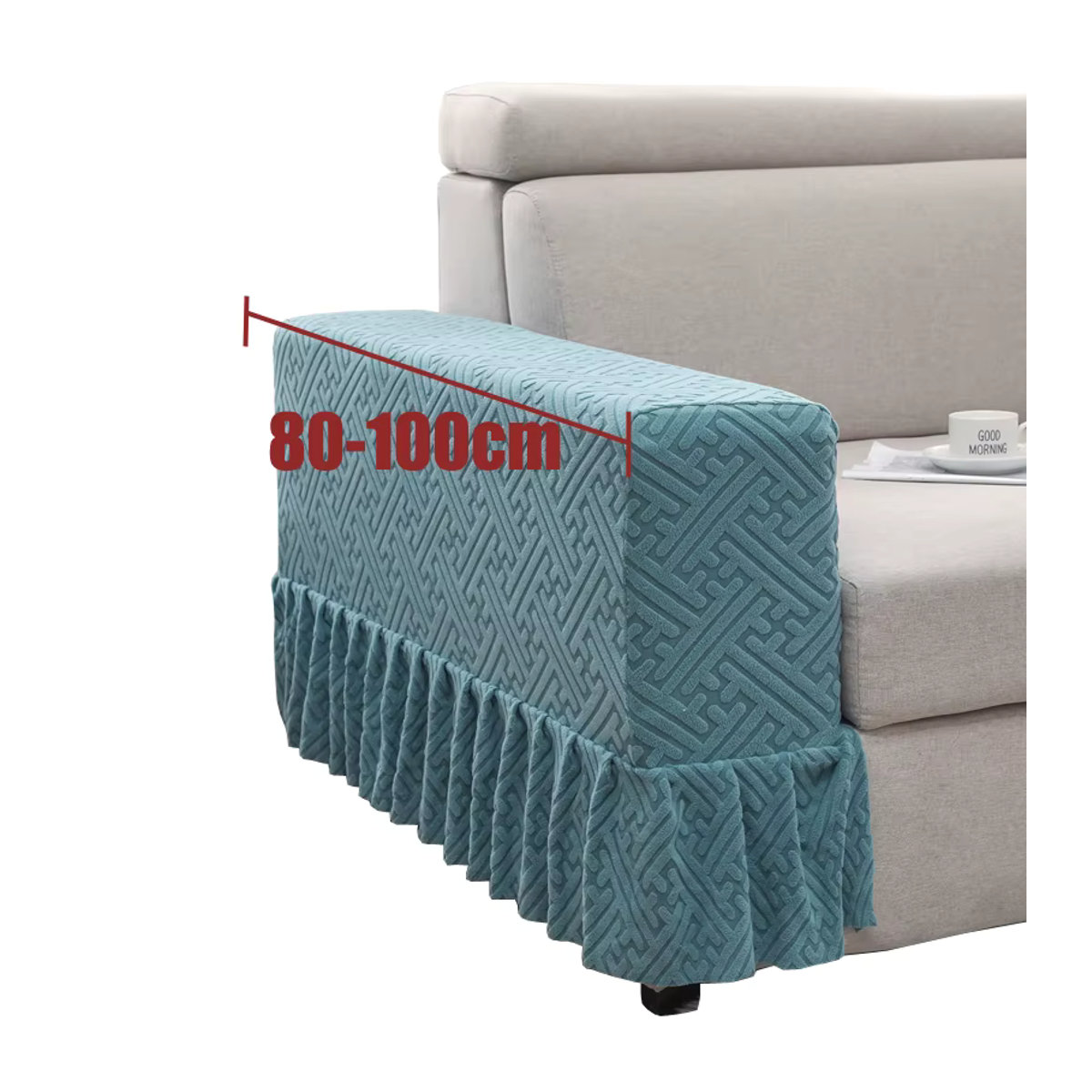 S-EMIGA Jacquard Armlehnen-Schonbezug für Sessel in Blau - Bild 2