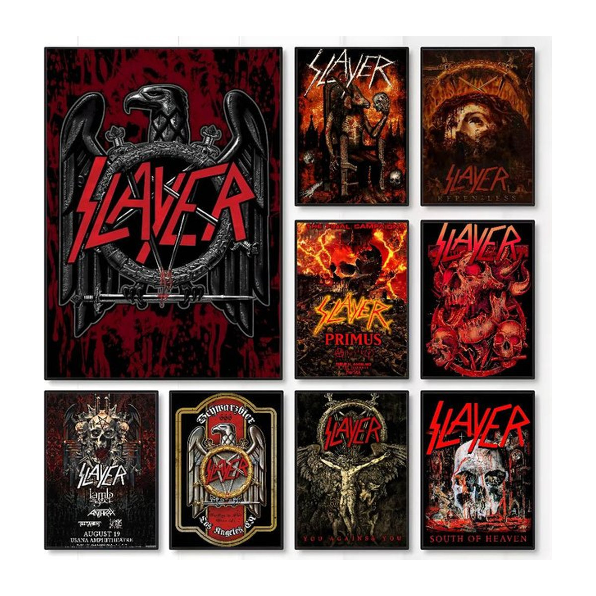 S-Slayer Heavy Metal Rock Band Poster Vintage Wandkunst-Aufkleber aus Fotopapier - Bild 1