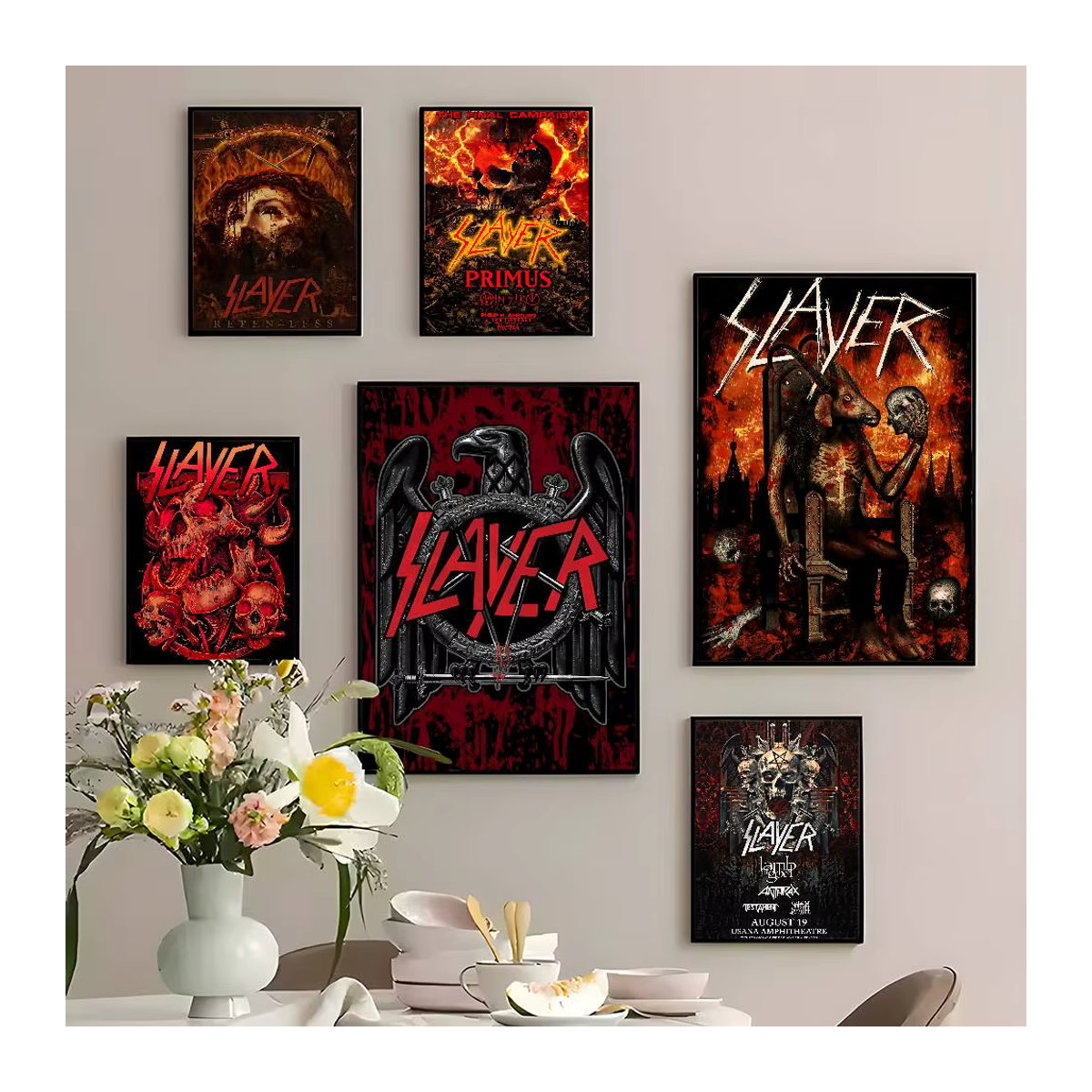 S-Slayer Heavy Metal Rock Band Poster Vintage Wandkunst-Aufkleber aus Fotopapier - Bild 2
