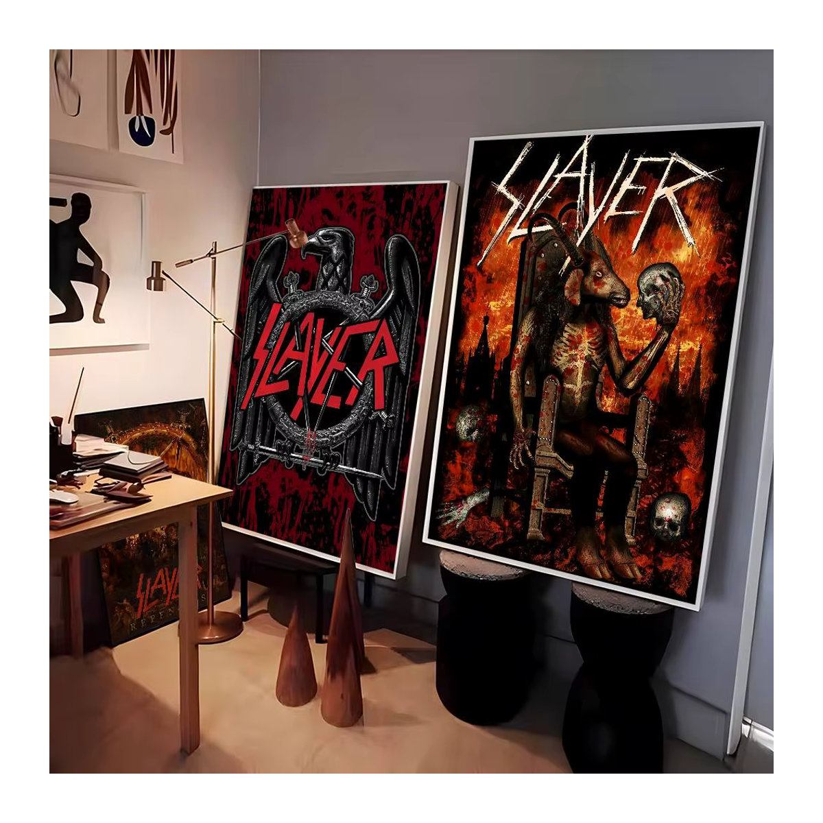 S-Slayer Heavy Metal Rock Band Poster Vintage Wandkunst-Aufkleber aus Fotopapier - Bild 3